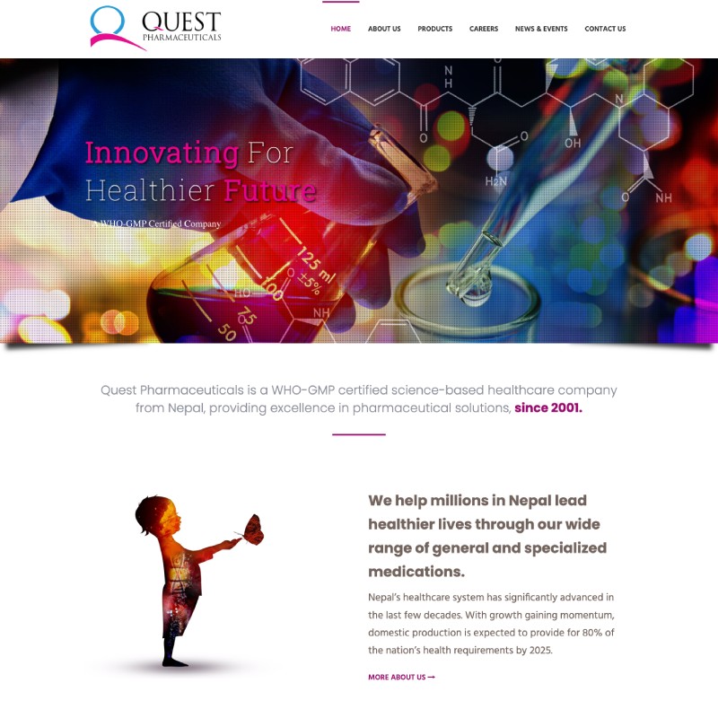 Website design showcasing a modern interface for a quest-themed platform, featuring engaging visuals and user-friendly navigation.